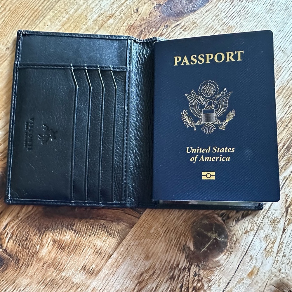 Black Paasport Leather Wallet by